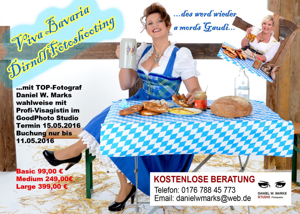 Dirndl Fotoshooting im Fotostudio