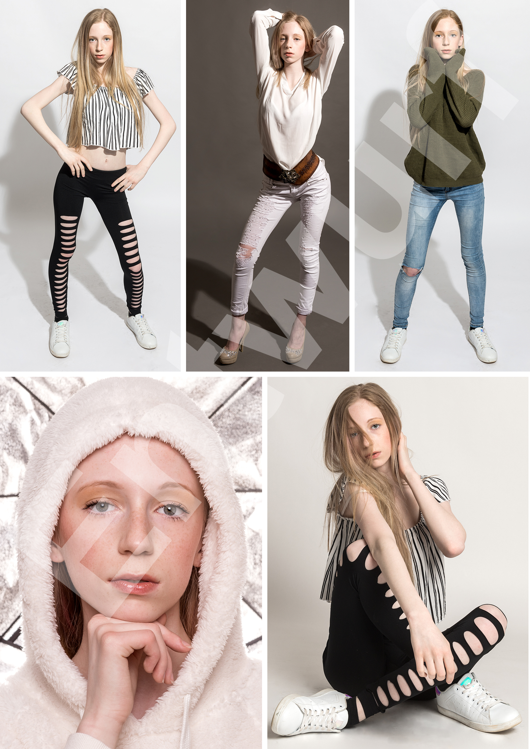 Muster Sedcard von Model Kimberly, Rückseite