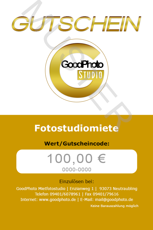 Gutschein Fotostudio